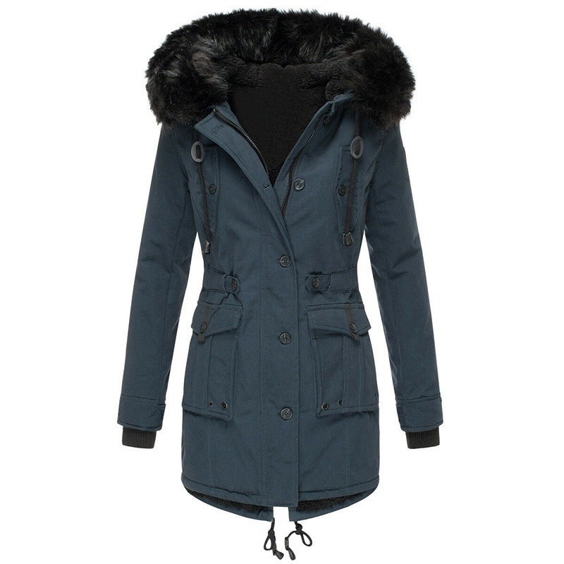 Modern women's fitted tailored blazer, a stylish single-button jacket for professional and formal business attire.