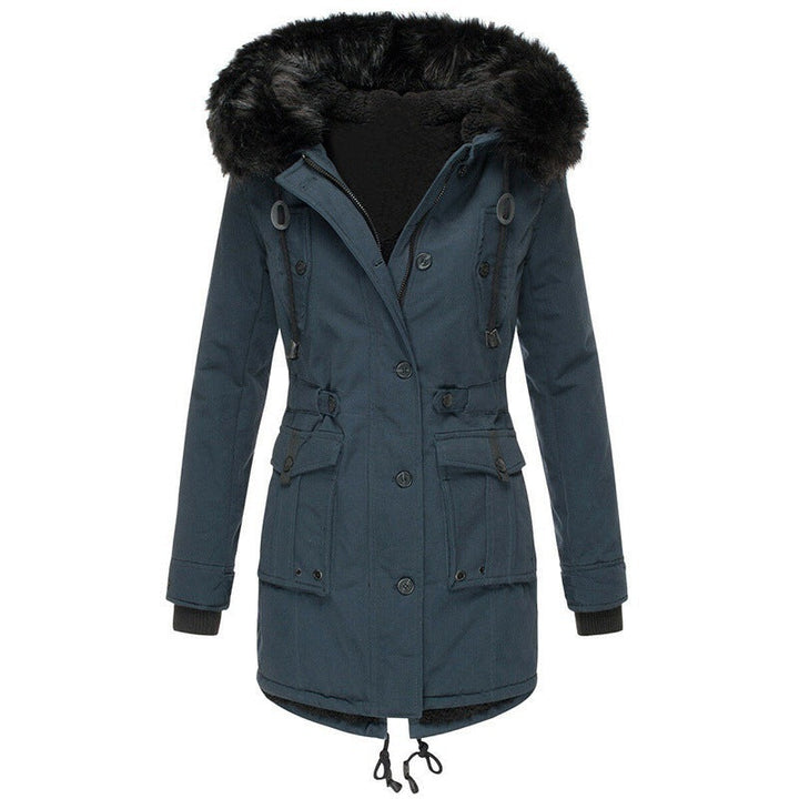 Modern women's fitted tailored blazer, a stylish single-button jacket for professional and formal business attire.