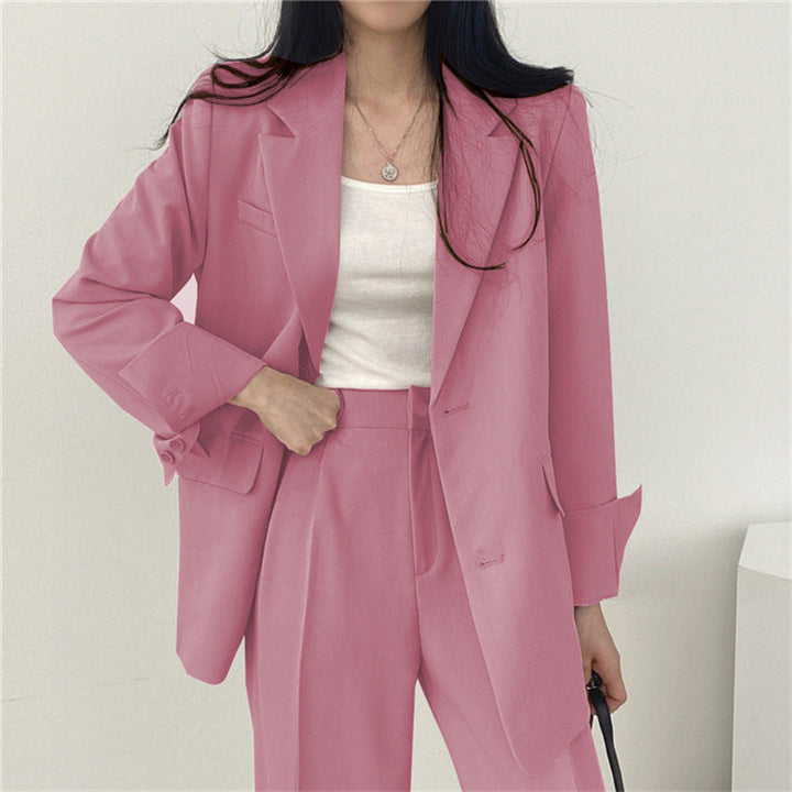 Versatile women's professional ensemble, with a chic tailored blazer and pants.