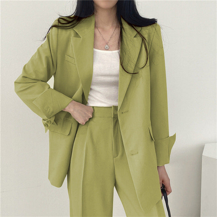 Chic women's blazer pants set, perfect for versatile business and formal styling.