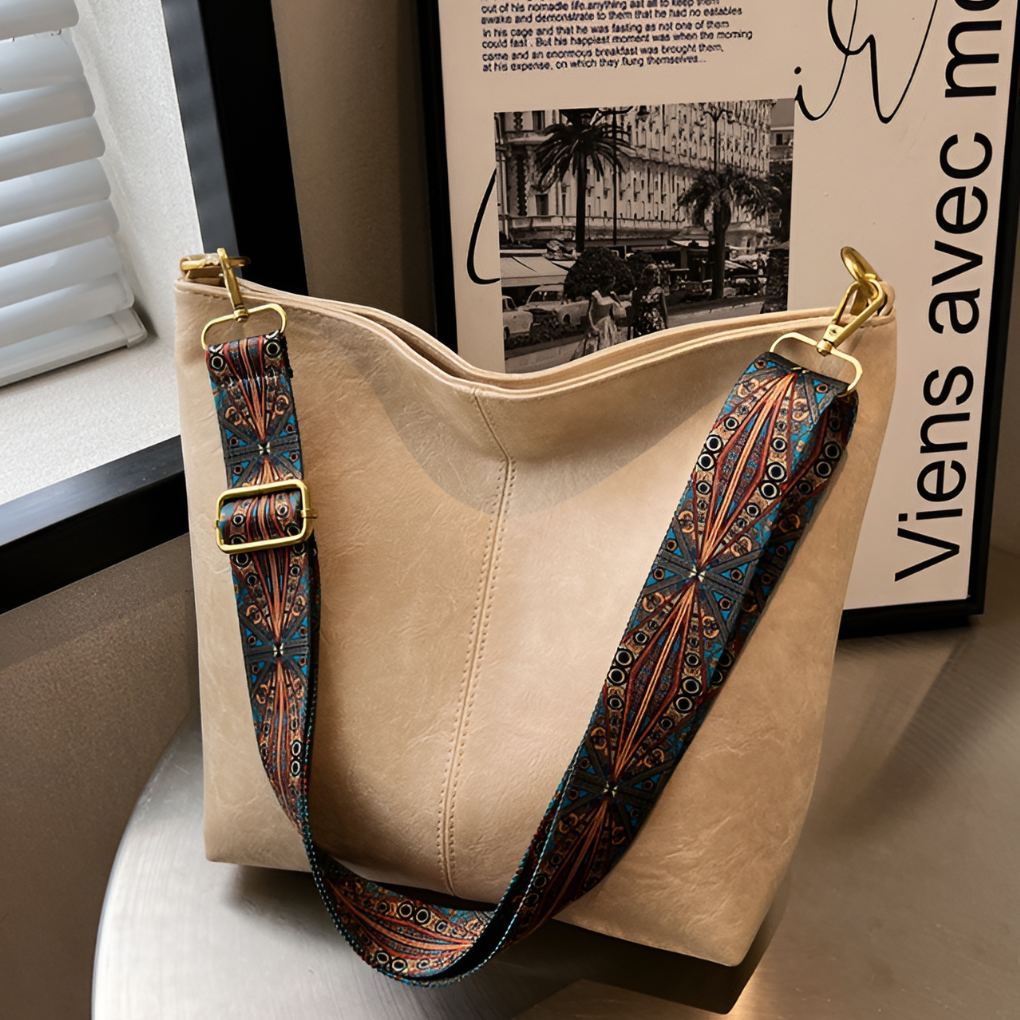 Fashionable women's vintage handbag, an elegant everyday bag crafted from luxurious suede leather.