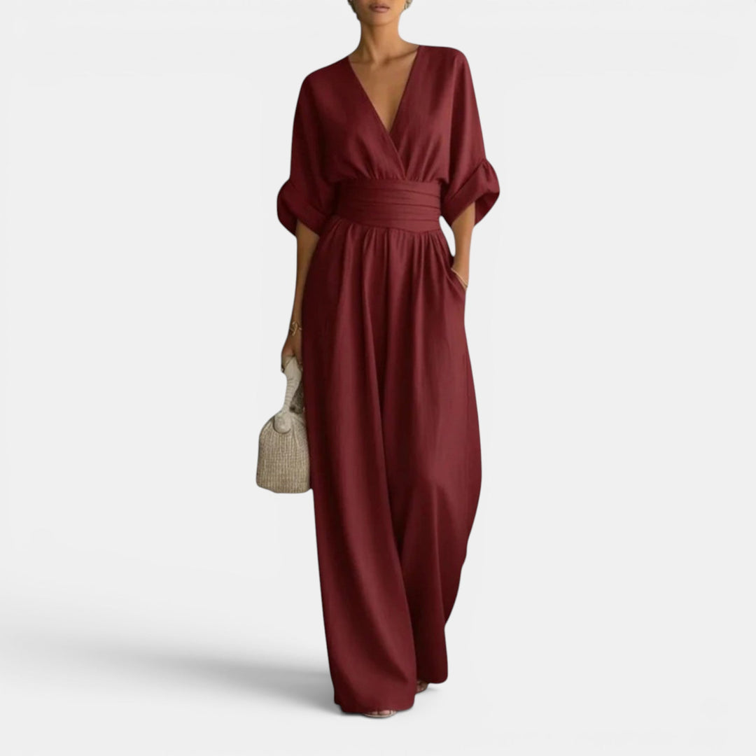 Comfortable & chic women's wide leg jumpsuit dress, perfect for versatile summer fashion.
