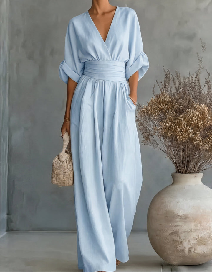 Chic wide-leg jumpsuit for women, embodying effortless elegance for day or night.