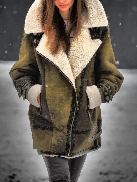 Elegant women's winter trench coat, a warm, stylish, double-button outerwear piece for cold days.