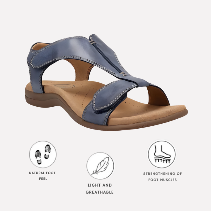 Front view of women's ergonomic walking sandals, offering daily comfort & support for active women.