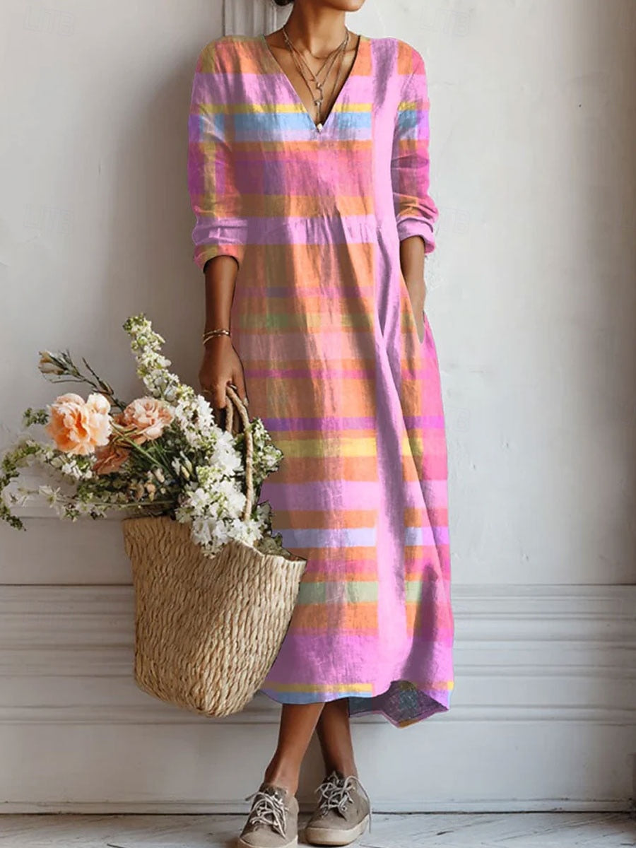 Women's everyday comfort casual dress with pockets, relaxed fit for summer & spring. Versatile short tunic style.