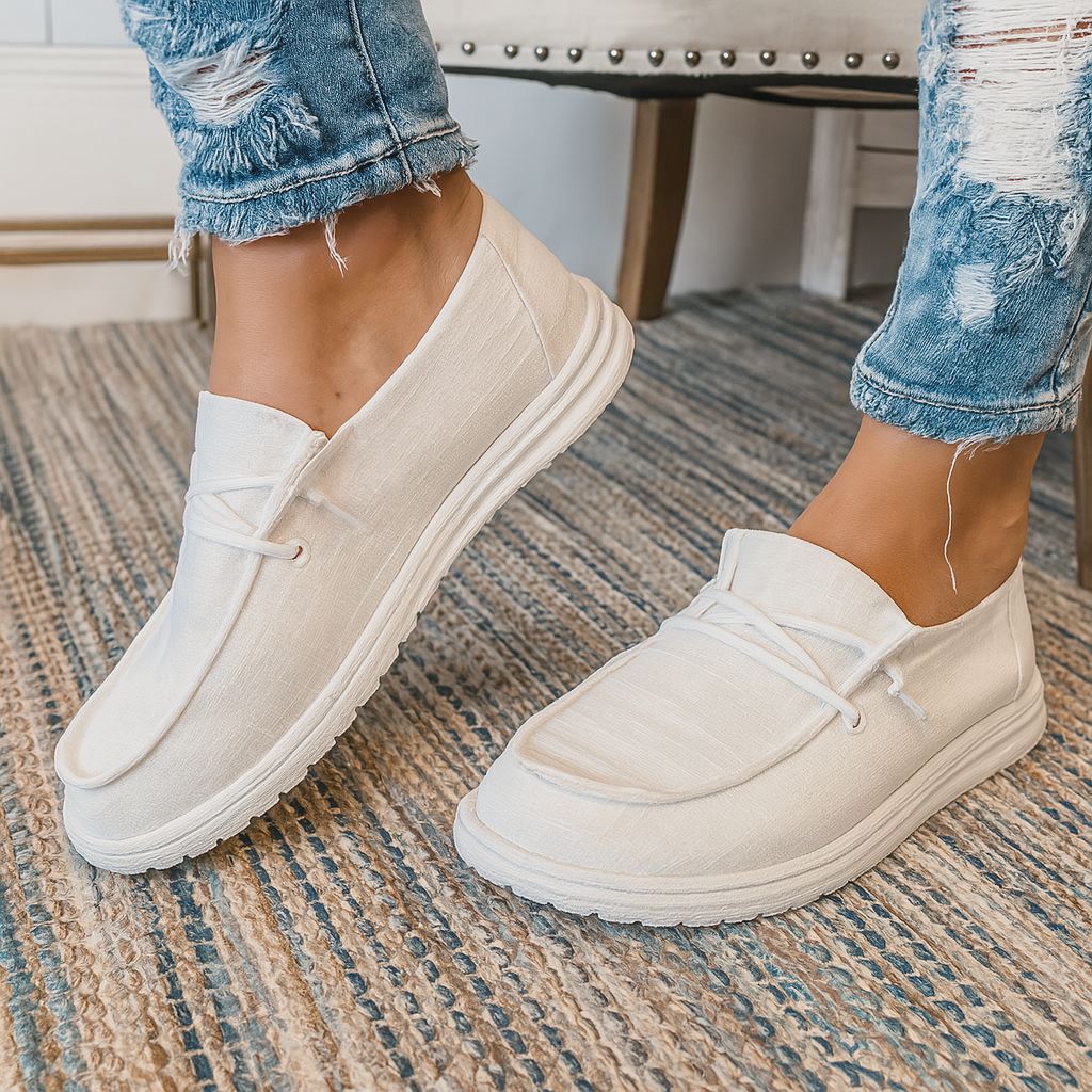 Stylish women's lace-up walking shoes; ultimate daily comfort & versatile for everyday flats.