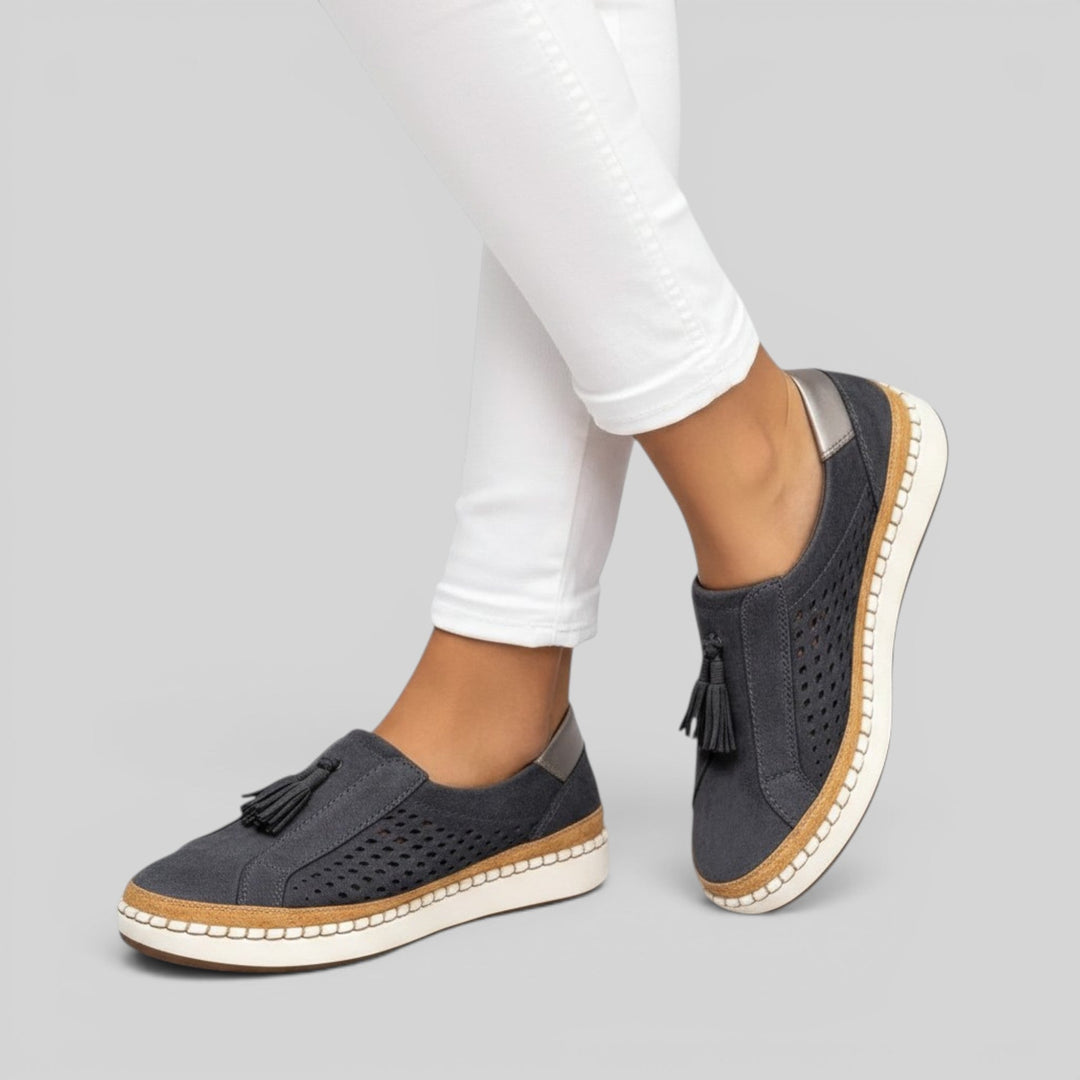 Stylish women's everyday slip-on shoes, combining comfort, support, and versatile wear.