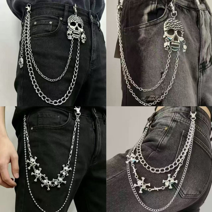 Women's fashion chain belt with stylish cross pendants, perfect for edgy or gothic outfits.