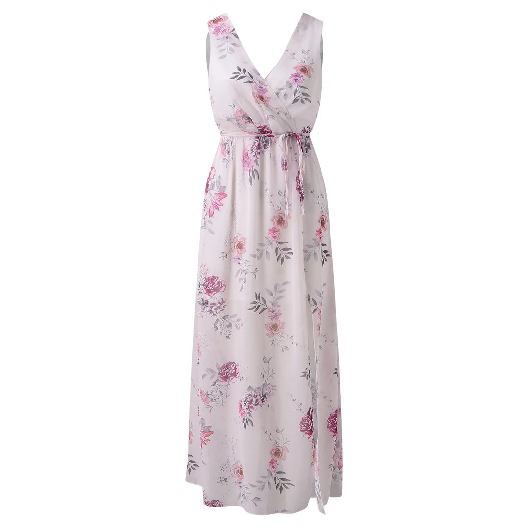 Chic women's elegant maxi dress with a stylish slit, perfect for formal events, parties & occasion wear.