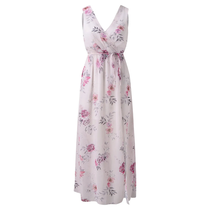 Chic women's elegant maxi dress with a stylish slit, perfect for formal events, parties & occasion wear.