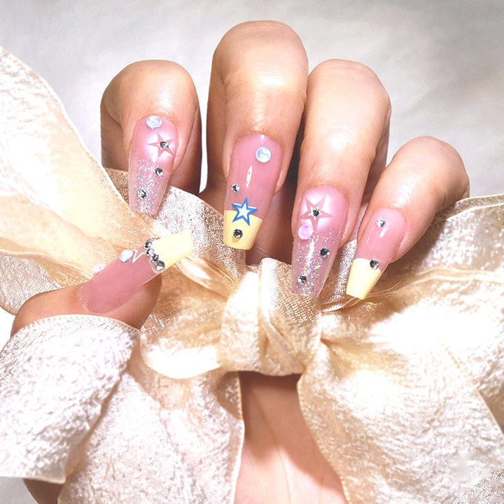Holiday women's fake nails: festive candy cane press-on set. Easy to apply Christmas nail art, reusable design.