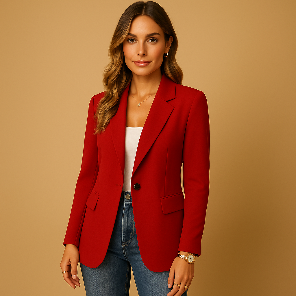 Professional women's fitted blazer, a classic single-breasted tailored jacket ideal for office and business casual.
