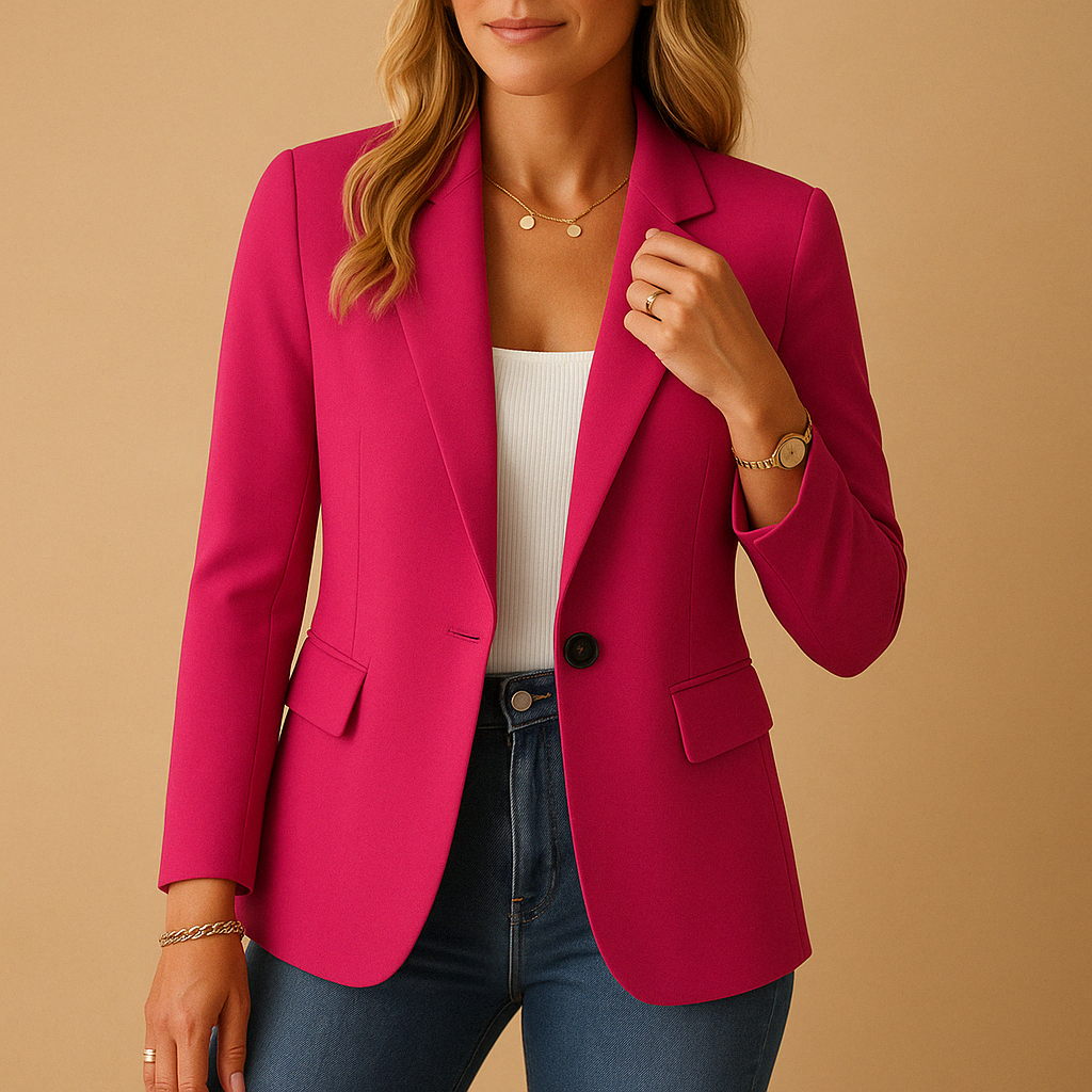 Lightweight women's tailored blazer jacket, perfect summer fashion for elegant, versatile outfits.