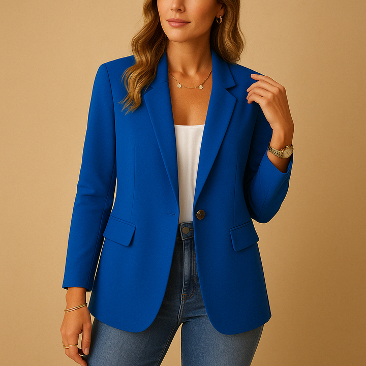 Comfortable lightweight fitted tailored blazer for women, a chic summer jacket for modern office style.