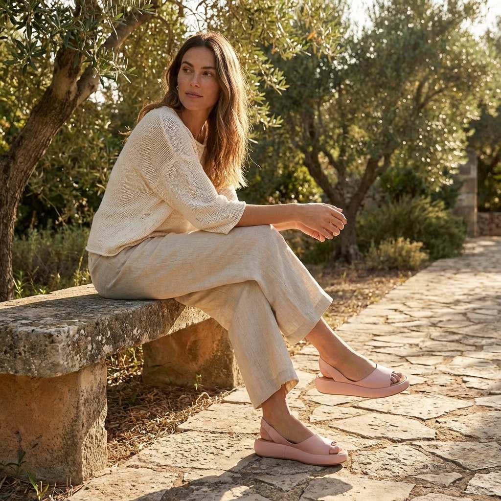 Comfortable women's flatform slingback sandals with an open-toe design, ideal for summer fashion.