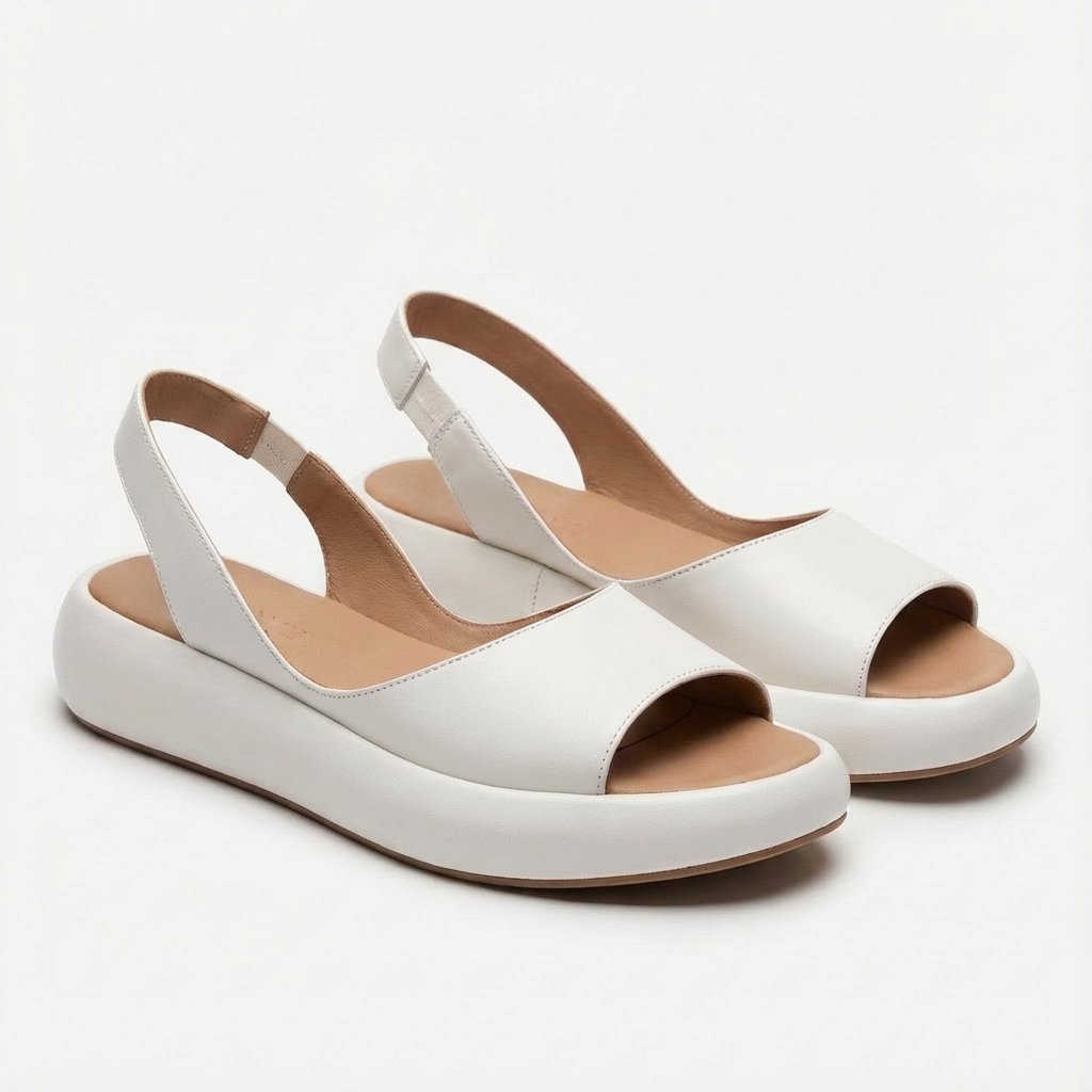 Casual women's open-toe flatform slingback sandals, a versatile choice for spring and summer outfits.