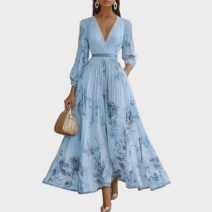 Summer-ready women's floral sleeveless A-line midi dress, lightweight and breezy.