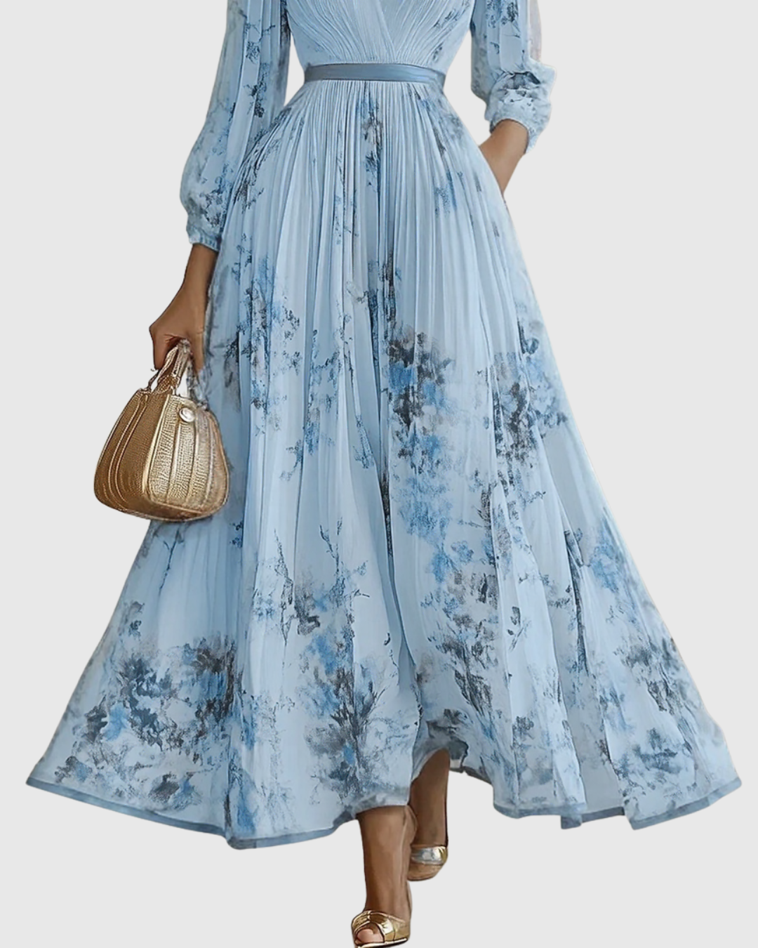 Comfortable and stylish women's floral A-line sleeveless midi dress for warm weather.