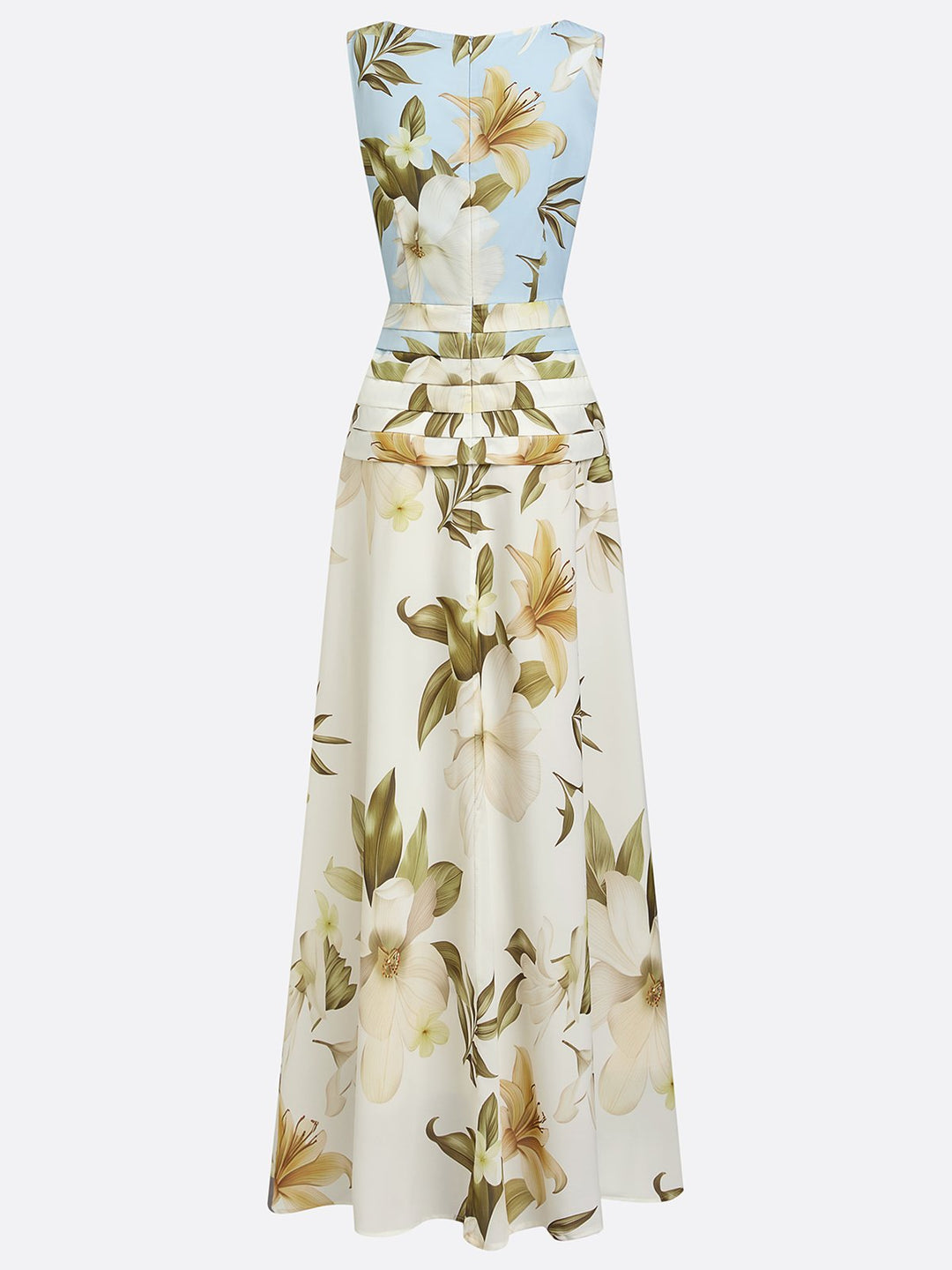 Chic women's floral boat neck maxi dress, perfect for formal events.