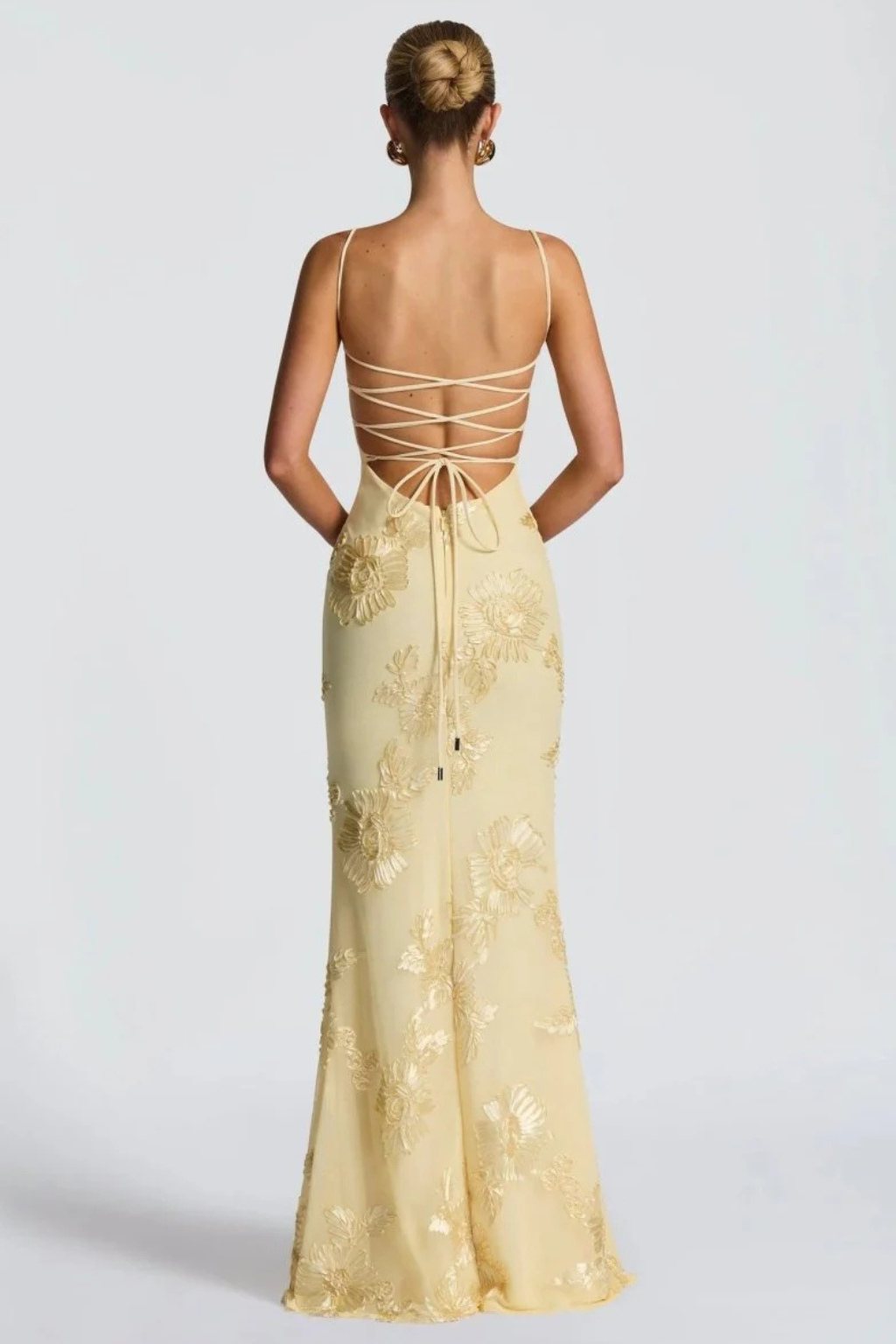 Chic embroidered cami corset maxi dress for women, ideal for special occasions & weddings.