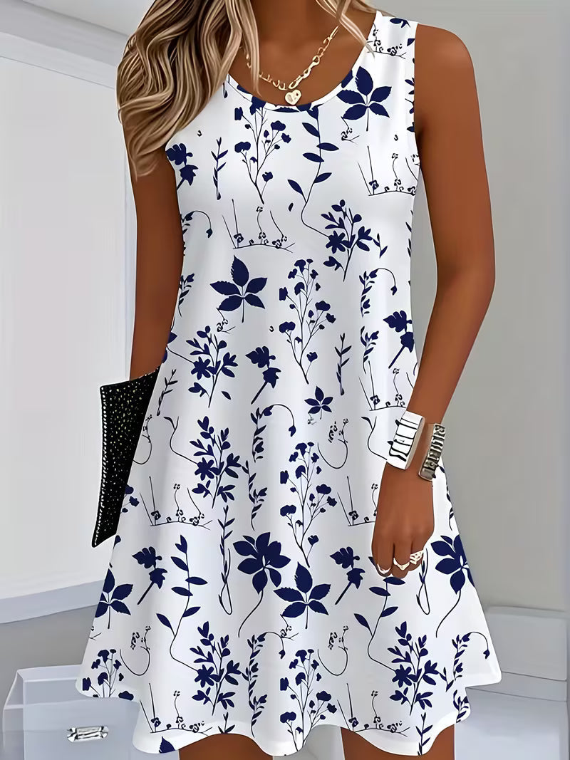 Women's floral sleeveless mini dress. Perfect for summer, casual outings & effortless style.