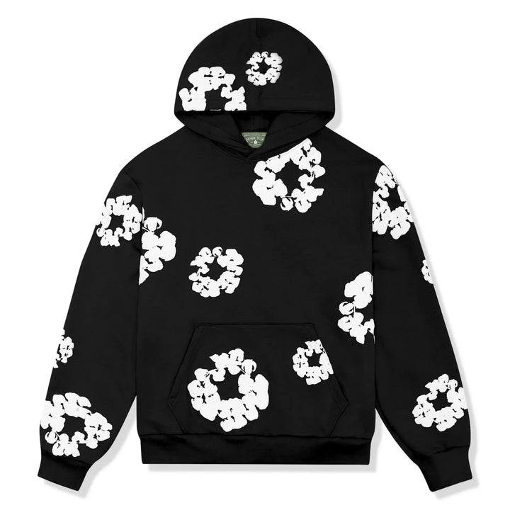 Stylish woman poses in a Floral Tears elegant tracksuit set for casual everyday fashion.