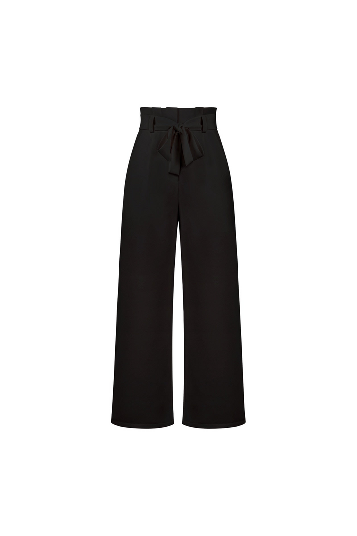 Casual summer linen wide leg trousers for women, relaxed fit.