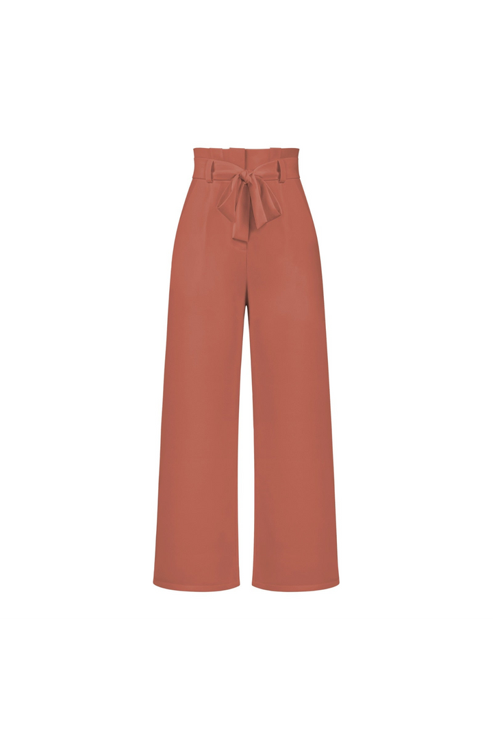 High-waisted wide leg linen trousers, women's casual comfort.
