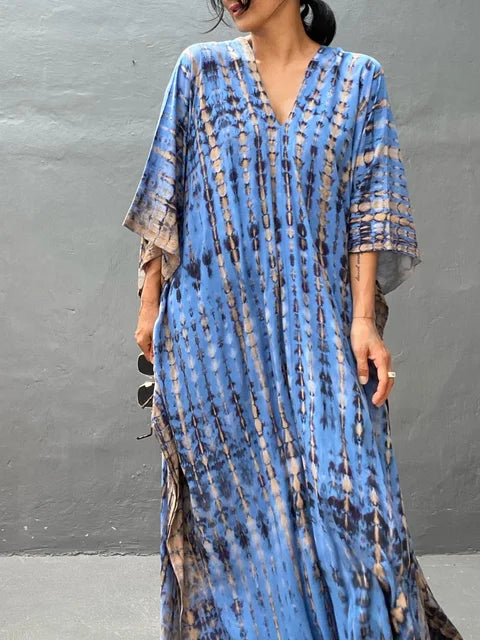 Comfortable summer maxi dress, perfect women's beachwear & holiday style.