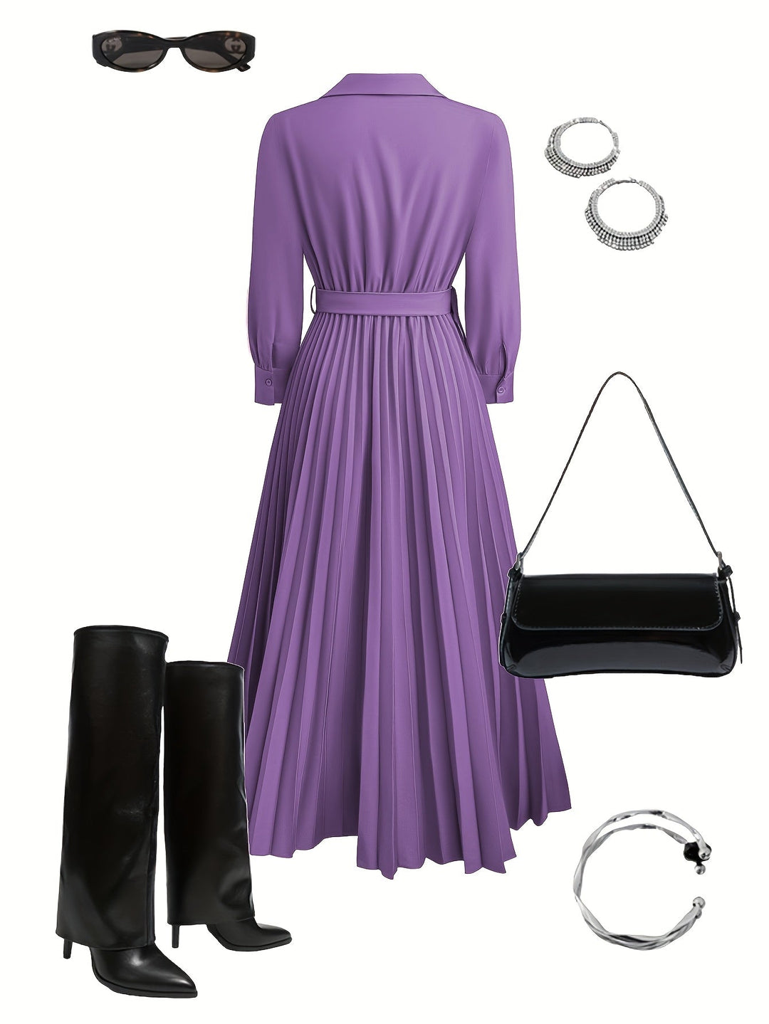 Sophisticated women's V-neck long sleeve maxi dress, designed for seamless day-to-night elegance and comfort.