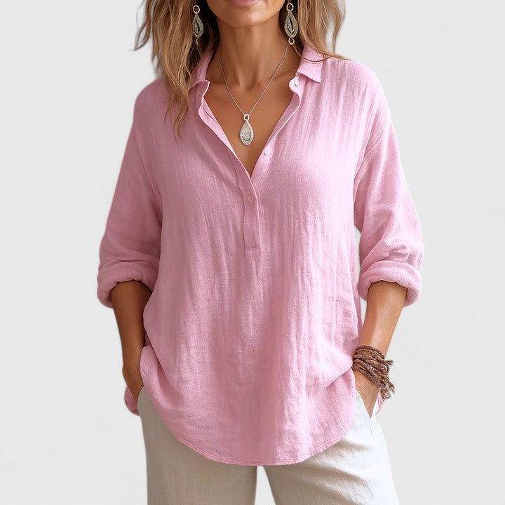 Women's flowy blouse, comfortable & relaxed fit for casual wear. Perfect everyday chic top.