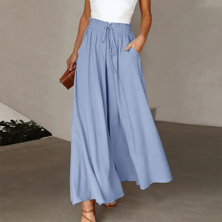 Casual women's drawstring pants: high waist, wide leg, and a flowy fit for ultimate comfort and style.