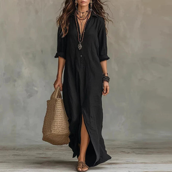 Women's flowy lightweight maxi dress, perfect for summer elegance and beach vacations.