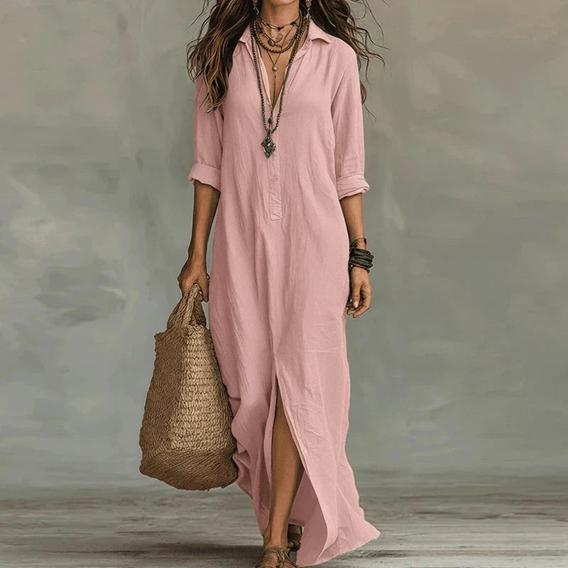 Elegant flowy maxi dress for women, offering a chic, relaxed look for summer and resort.