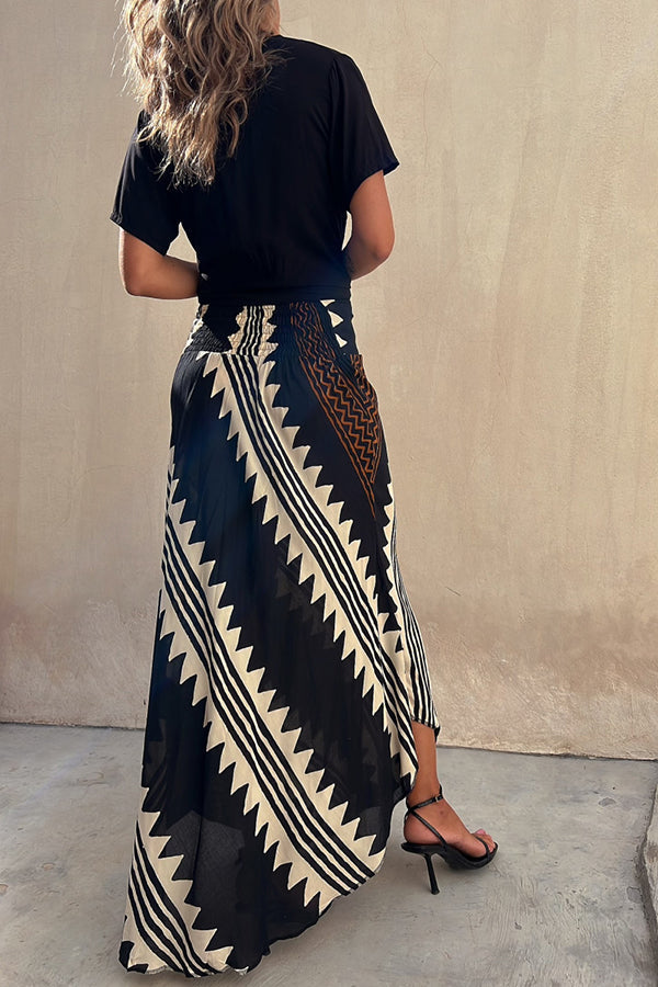 Graceful women's pleated maxi skirt, tiered design creates a beautiful flow for elegant casual fashion.