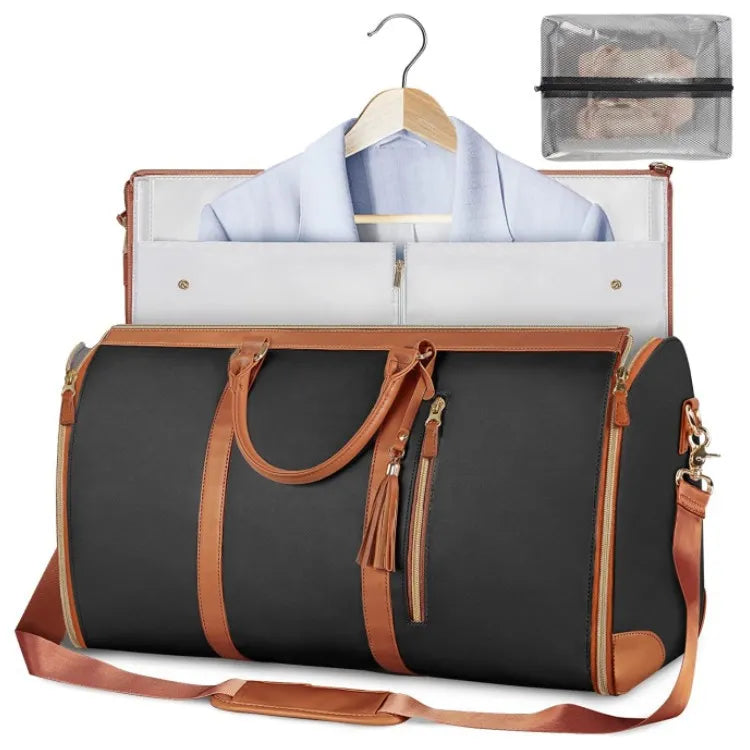 Foldable carry-on for women, perfect weekend travel bag with smart compartments for essentials.