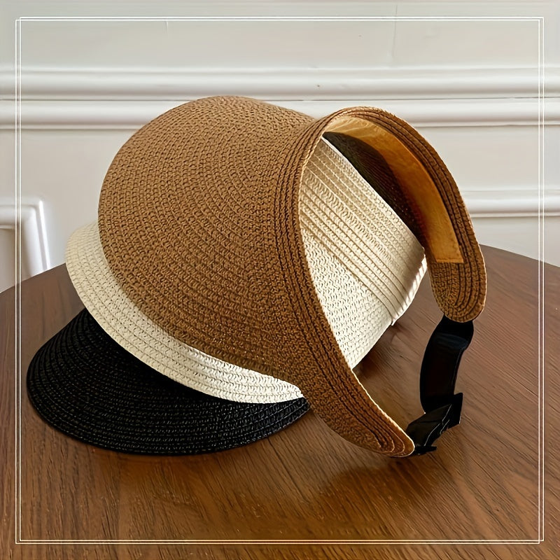 Casual women's foldable wide brim sun visor, offering excellent UV protection for all summer adventures.