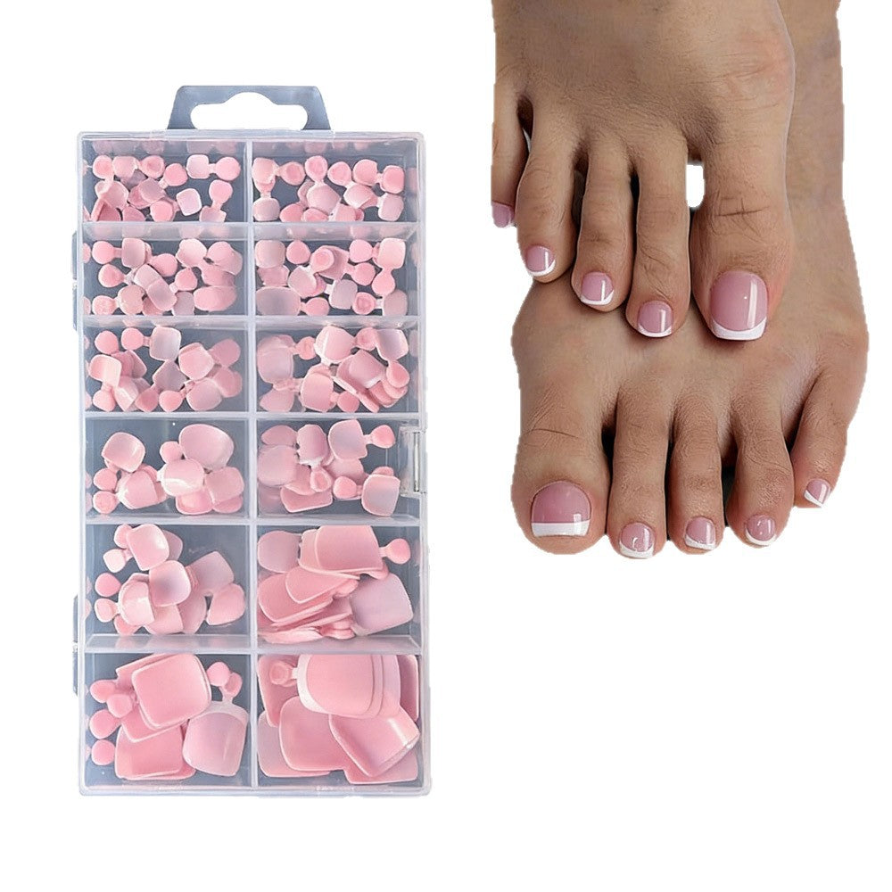 Gel tip French pedicure kit for elegant toenail art. Achieve professional, beautiful, and durable nails.