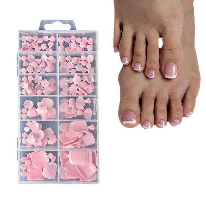 Gel tip French pedicure kit for elegant toenail art. Achieve professional, beautiful, and durable nails.