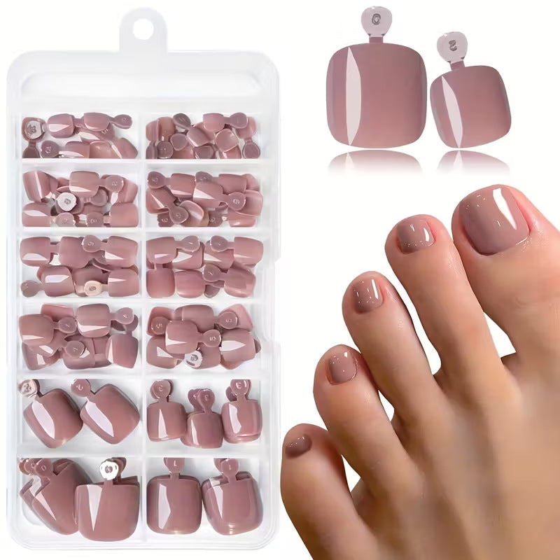 Women's gel pedicure nail kit for at-home long-lasting glossy finish. Perfect for self-care foot beauty.