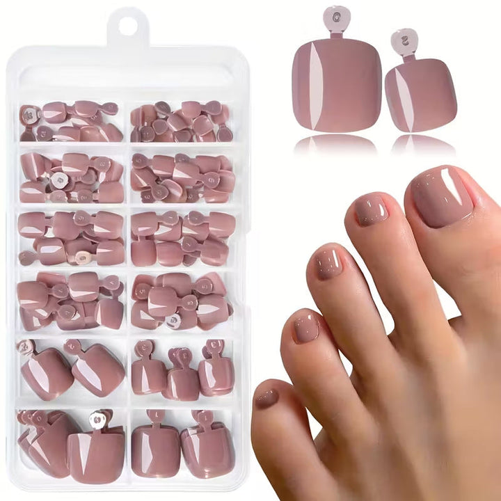 Women's gel pedicure nail kit for at-home long-lasting glossy finish. Perfect for self-care foot beauty.