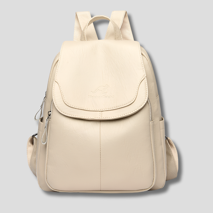 Women's anti-theft backpack, luxurious embossed genuine leather, perfect as a stylish & secure daily shoulder bag.