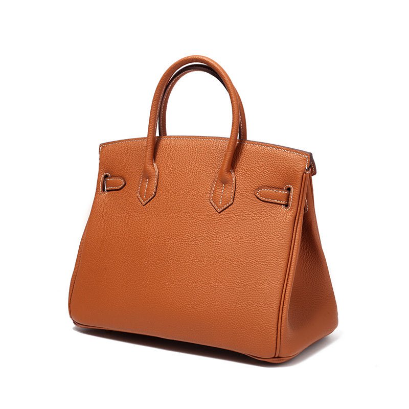 Cream genuine leather women's luxury shoulder bag, an elegant and timeless accessory.