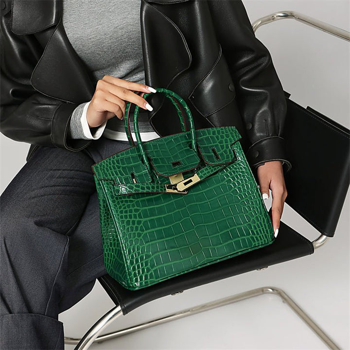 Fashion-forward genuine leather women's bag, a versatile luxury accessory.
