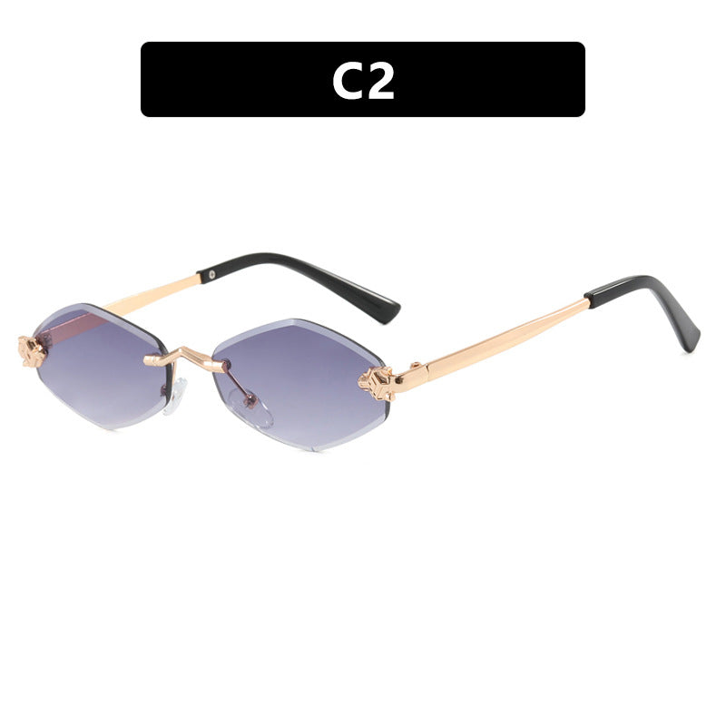 Contemporary women's geometric double frame sunglasses. Fashion eyewear for sun protection and outdoor style.
