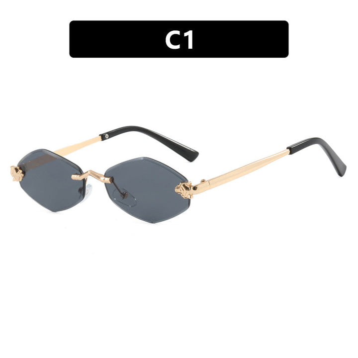 Geometric double frame sunglasses for women. Modern metal design offers superior UV protection & chic style.