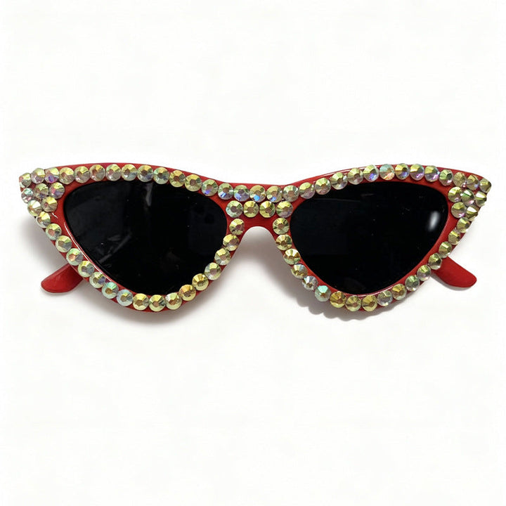 Glamorous rhinestone cat-eye sunglasses for women, offering essential UV protection.
