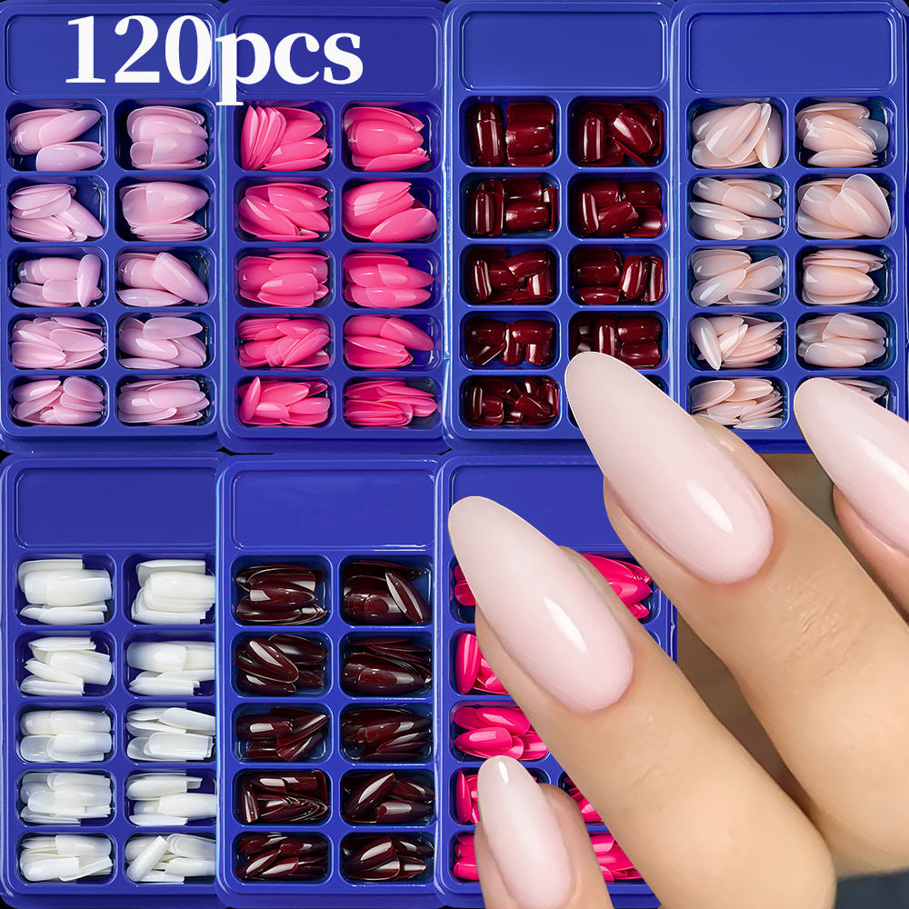 High-shine glossy false nails for women's elegant, speedy DIY manicures.