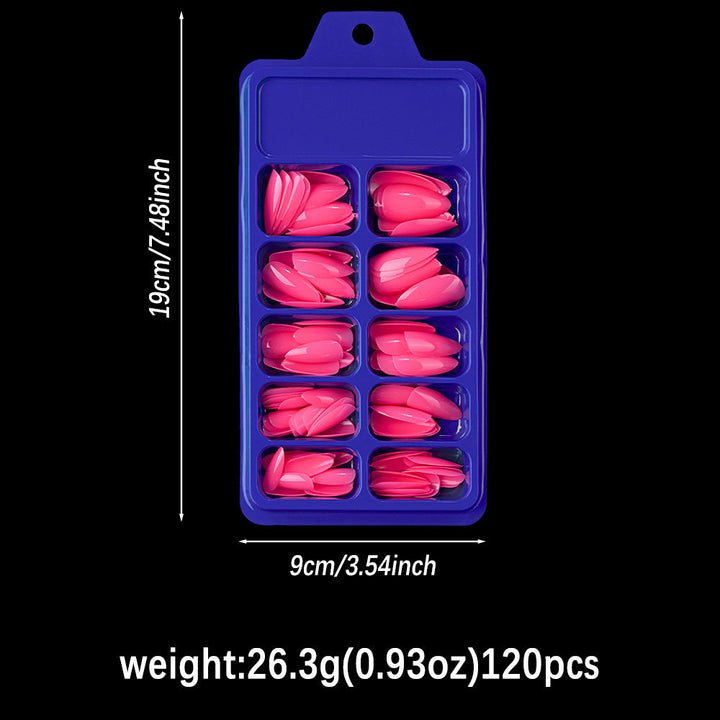 Elegant full-cover glossy press-on nails for sophisticated and speedy nail art.